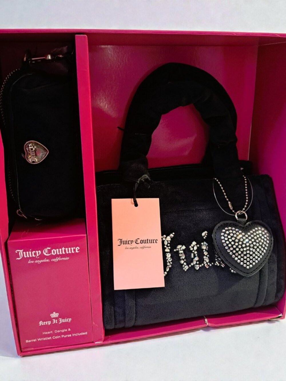 Juicy Couture Black Licorice Big Spender Velour 3 pc Set Y2K